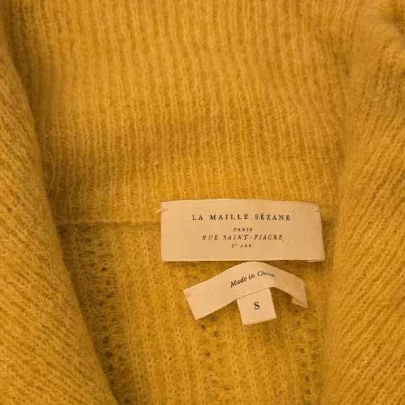 *Moving Sale*: Sezane Mustard Alpaca Wool Yellow Half-Zip Jumper Size S - Picture 5 of 11
